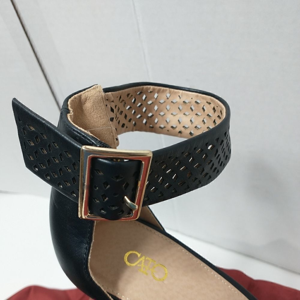 CATO BLACK ANKLE STRAP HEEL PUMP SHOES WOMEN'S SIZE 11M - Picture 6 of 12